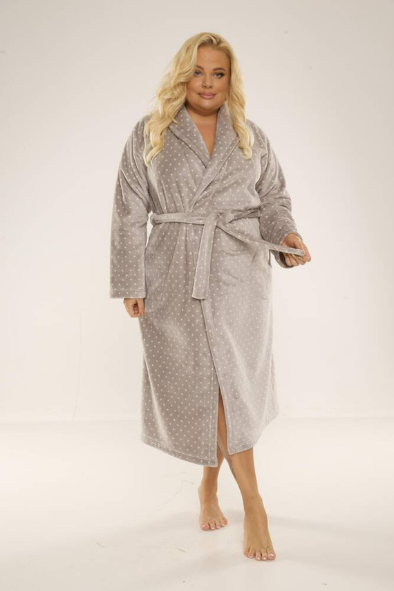 548 Melanie Długi Szlafrok damski Forex - szary