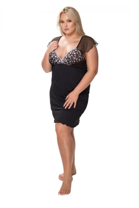 86593 Willow koszula nocna damska Mewa czarny