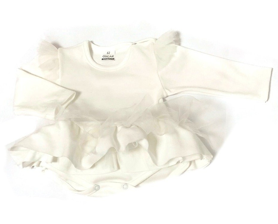 551219107 Sukienko-body długi rękaw "Prima balerina" Oscar Kids - ecru