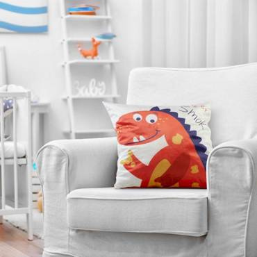 Poszewka dziecięca Design91 Kids 8B biały/pomarańczowy