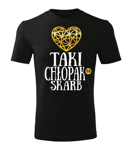 "TAKI CHŁOPAK TO SKARB" Moocha koszulka męska czarny