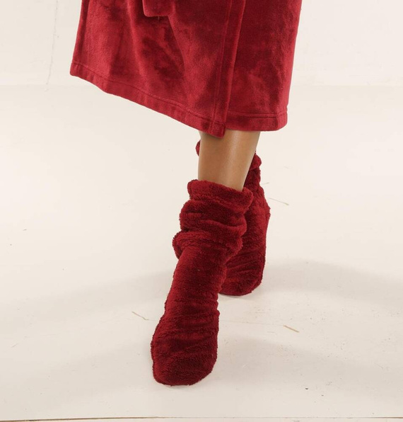 553/554 Wellsoft Gładkie skarpetki do spania De Lafense - bordo