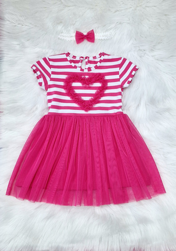 Gracja Sukienka krótki rękaw Bambarillo różowy