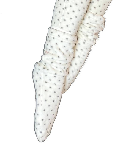 553/554 Wellsoft Gładkie skarpetki do spania De Lafense - ecru małe kropki