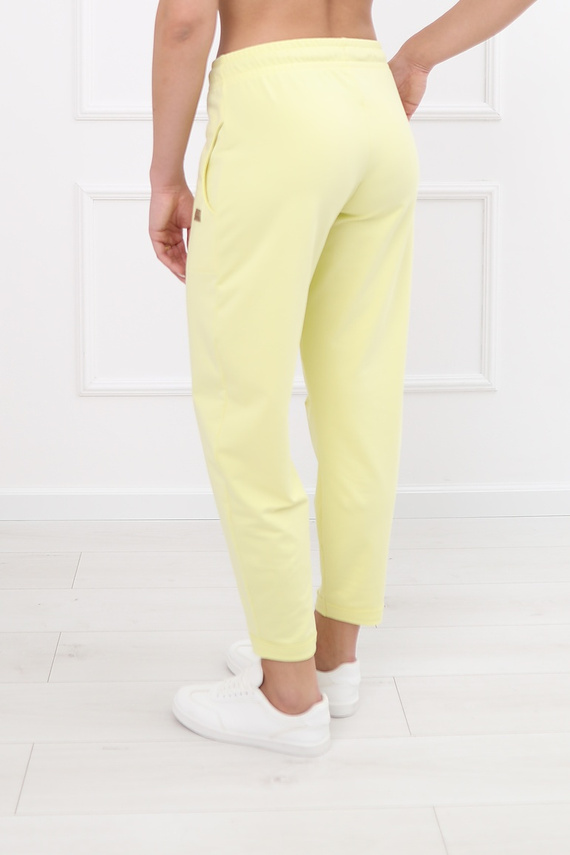 Spodnie dresowe Kaori Italian Fashion bawełna-żółty