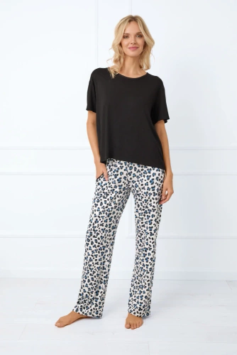 Savanna Piżama Damska krótki rękaw, długie spodnie Italian Fashion