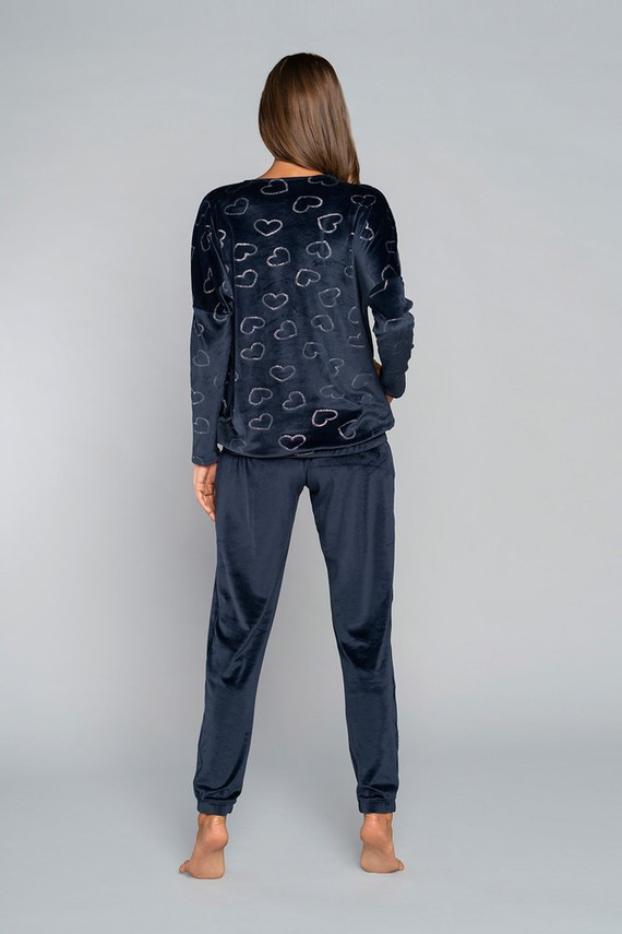 Eliksir Komplet Damski dł. rękaw, dł. spodnie Italian Fashion granat