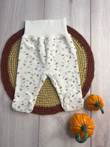 Bawełniane półśpiochy dla niemowląt Mamatti PD15420 listki – wygodny, miękki ściągacz