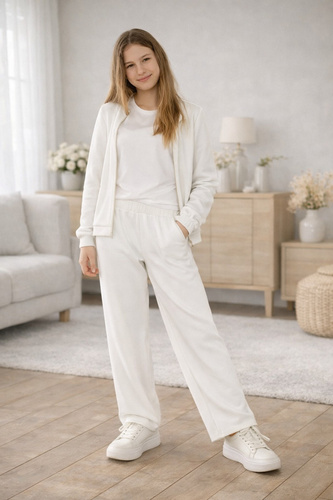 Bluza Cord Bambarillo ecru baby cord z kieszeniami