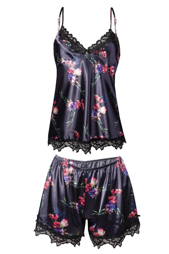 Flowers Komplet piżama damska DKaren -DK-KV biały 002