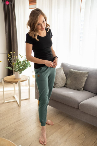 Spodnie Milk&Love dresowe ciążowe beżowy