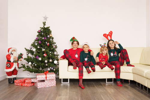 Santa Italian Fashion Piżama dla dziewczynki- zielona