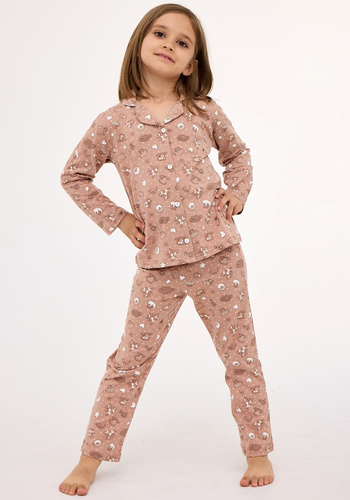 972/195 973/195 Smile 4 Piżama dziewczęca Cornette Kids Girl – bawełna, ciasteczkowy print