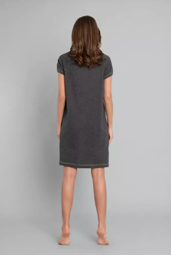 Wolta koszula nocna krótki rękaw Italian Fashion - ciemny melanż/zielony