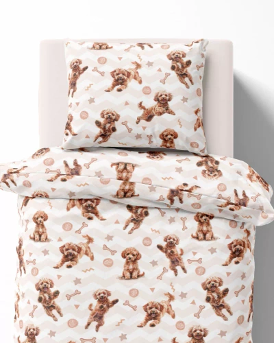 5451 A Rudy Piesek Pościel dziecięca bawełniana Detexpol beżowy