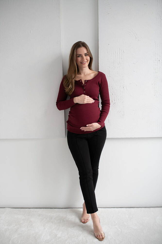 Tummy Bluzka ciążowa i do karmienia Milk&Love bordowy