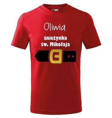 "Śnieżynka św. Mikołaja"  Moocha Koszulka dziecięca świąteczna czerwony