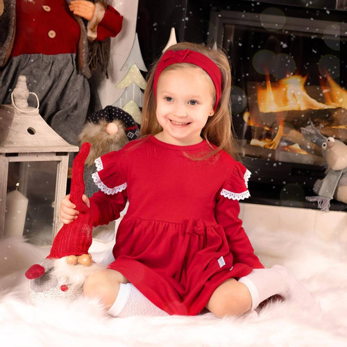 163166 Sukienka + opaska "Magia Świąt" Nicol - czerwony