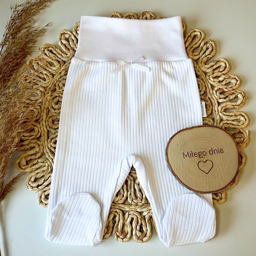 PD080 Prążek Mamatti Półśpiochy niemowlęce - biały