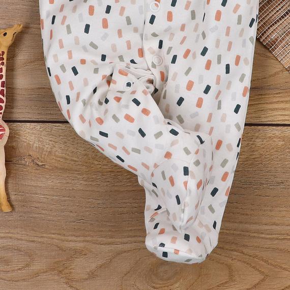 ABN-5326 Pajacyk z bawełny organicznej Nini kremowy