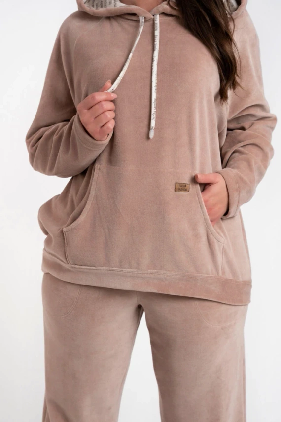 Oliw Bluza damska z kapturem Italian Fashion - beżowy