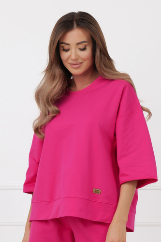 Bluza Kaori Italian Fashion 3/4 rękaw bawełna elastan- fuksja