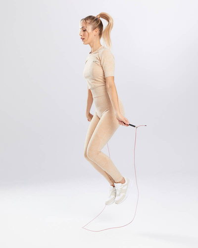 Melange Rashguard bluzka damska krótki rękaw Spaio iced coffee