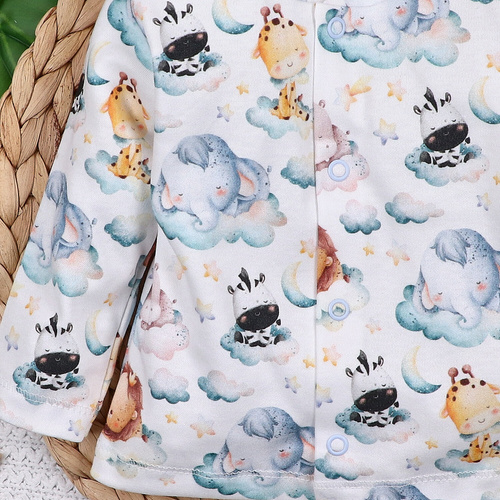 ABN-5610 Kaftanik niemowlęcy Little Dreamers Nini z bawełny organicznej – bezniklowe napy, bezpieczny i komfortowy dla maluszka