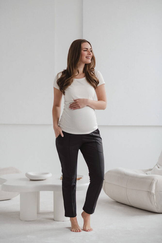 GraceFit Mama klasyczne spodnie ciążowe Milk&Love grafitowy