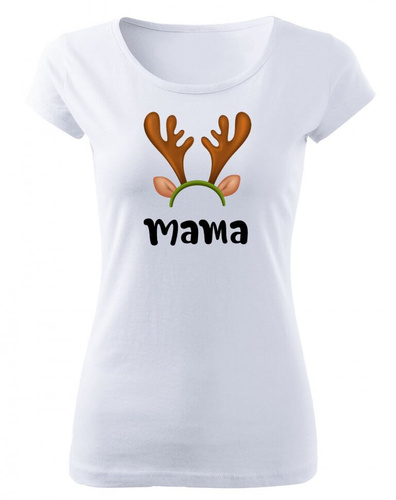 "Mama" Moocha koszulka damska świateczna do zestawu MAMA TATA SYN/CÓRKA