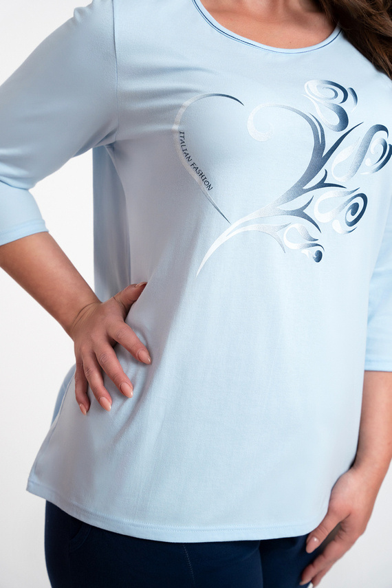 Arietta Piżama Damska 3/4 rękaw i 3/4 spodnie Italian Fashion - niebieski