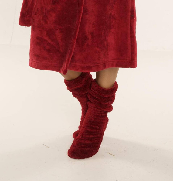 553/554 Wellsoft Gładkie skarpetki do spania De Lafense - bordo