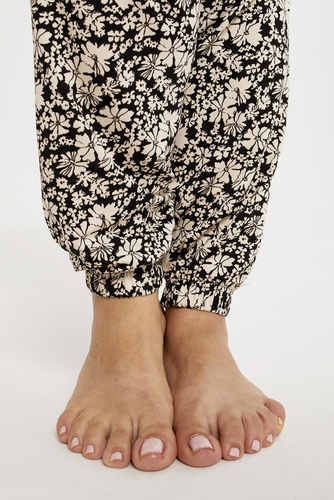 Gujana Piżama Damska długi rękaw, długie spodnie Italian Fashion - czarny/druk