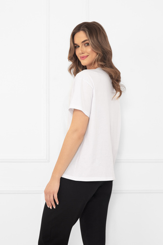 Klara – bluzka damska z krótkim rękawem | Italian Fashion biały