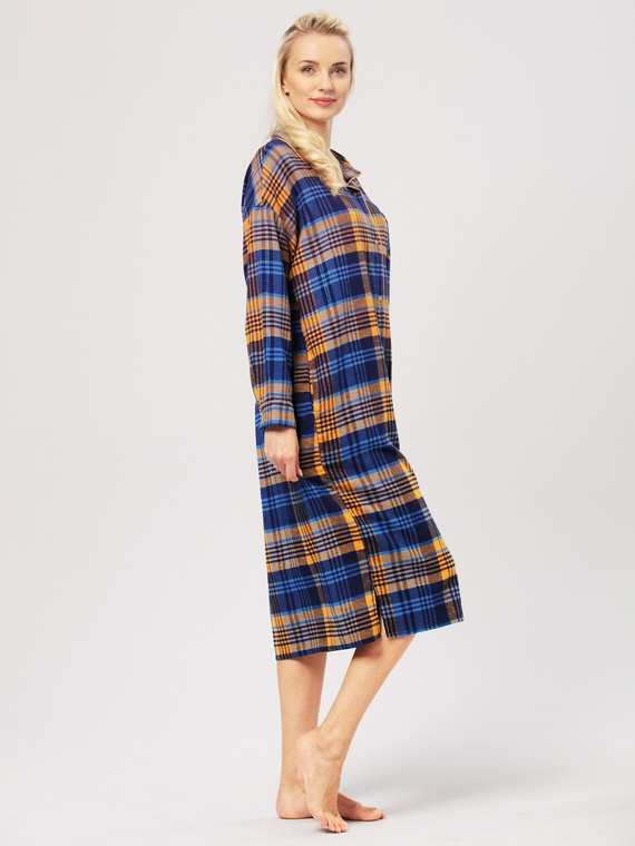 LND 482 Flanela Koszula damska Key -granatowy