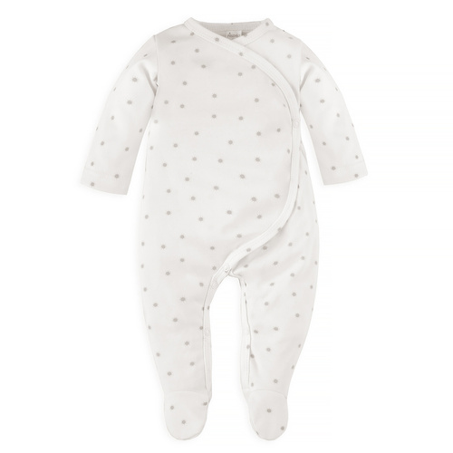 Hello Pinokio Pajac niemowlęcy wiązany - ecru słoneczka