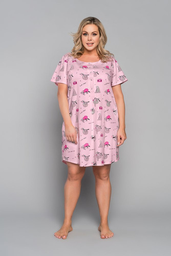 Orso Italian Fashion Koszula nocna krótki rękaw - róż 