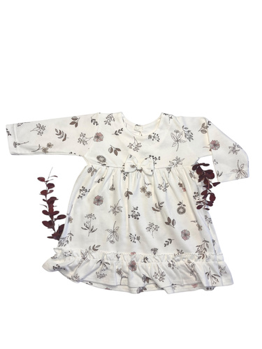 Mamatti SB15202 – sukienkobody w listki, dla dziewczynki, bawełniane