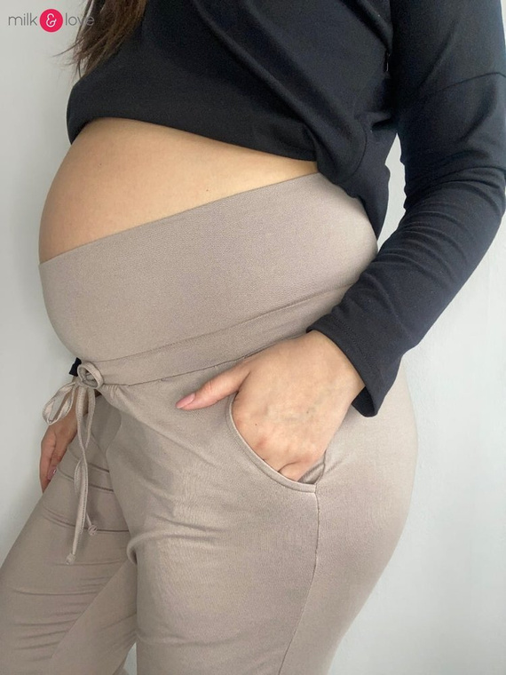 Spodnie Milk&Love dresowe joggersy beżowy