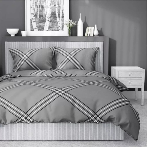 4959B Pościel bawełniana geometria Detexpol - szary