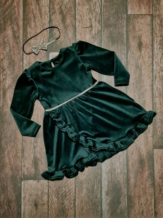 Star Sukienka welurowa Bambarillo zielony