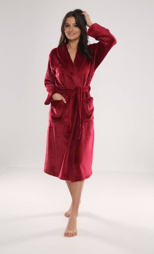 628 Abigail Długi Szlafrok damski Forex - bordo