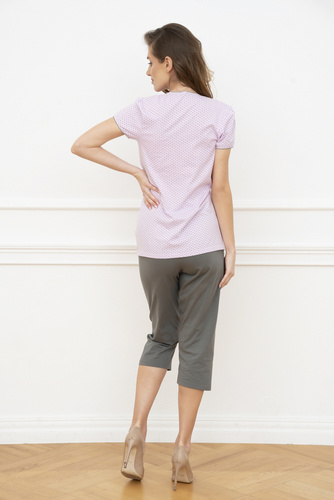 Felicita piżama damska krótki rękaw - różowy