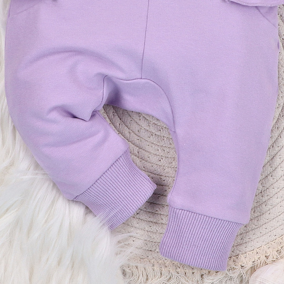 ABN-5485 Underwater World Spodnie dresowe Nini – bawełna organiczna, fioletowe, dla niemowląt