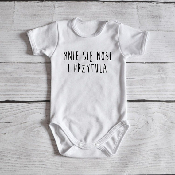 Body krótki rękaw "Mnie się nosi i przytula" Moocha czarne