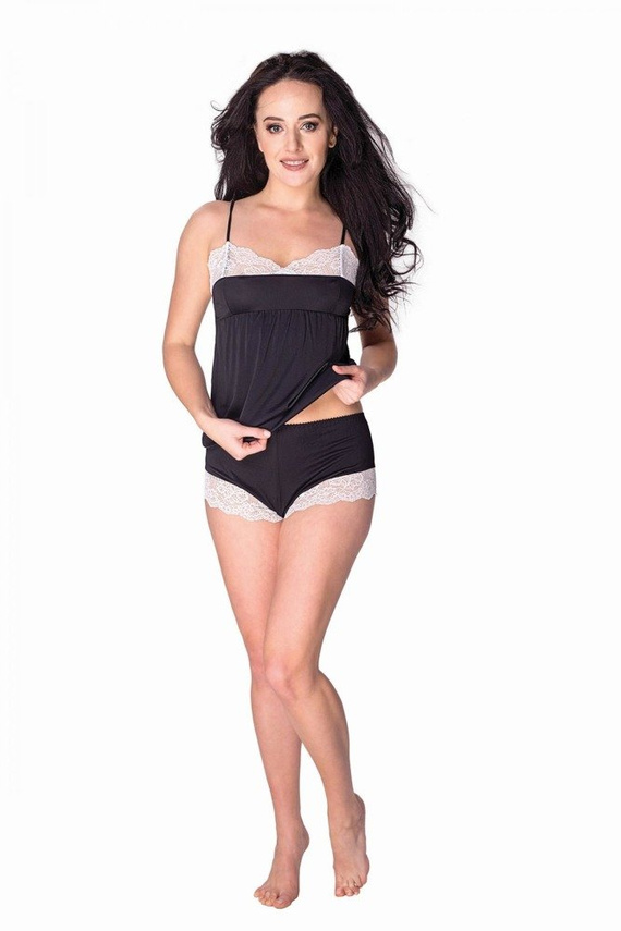 6113 Pamela piżama damska Mewa czarny