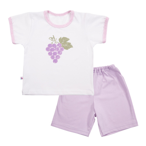 Sweet and Sleepy Piżama dziecięca Eevi krótki rękaw i spodenki bawełna-fioletowa