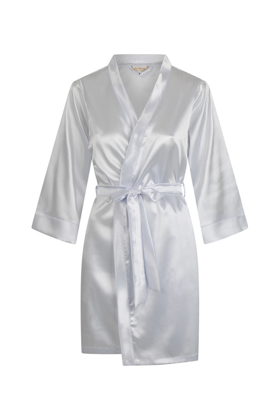 Vesna Szlafrok damski satynowy ByShelly - biały