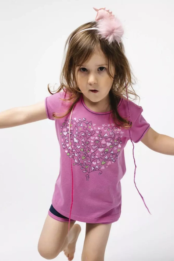 Ontega Italian Fashion Piżama dziewczęca - amarantowy/granatowy