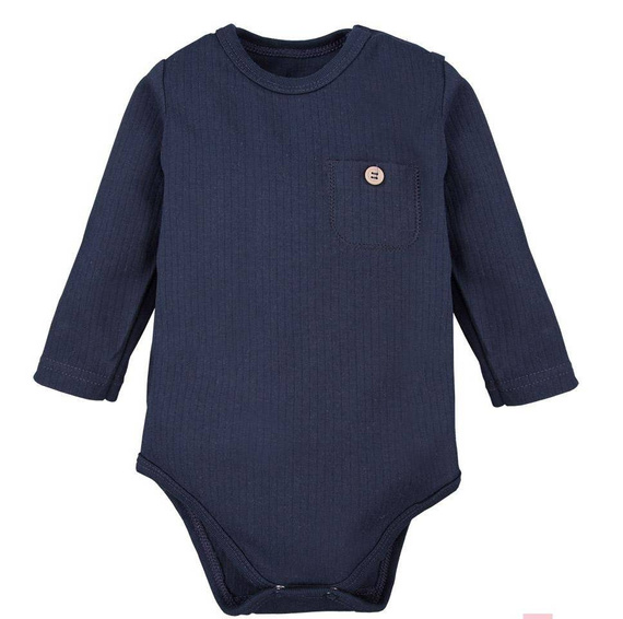 Body z długim rękawem z kieszonką "Simply Comfy" Ewa Klucze- granat